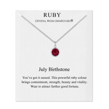 July (Ruby) Birthstone Necklace Created with Swarovski Crystals