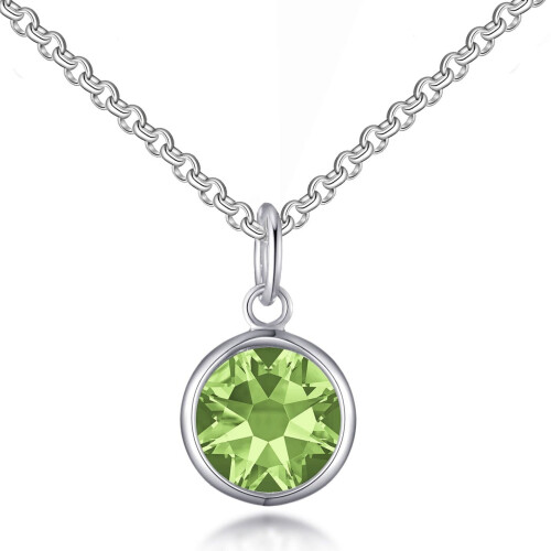 Philip Jones Jewellery August (Peridot) Birthstone Necklace Created with Swarovski Crystals 2