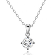 Sterling Silver Solitaire CZ Necklace