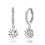 Philip Jones Jewellery Silver Plated Solitaire Drop Hoop Earrings Created with Swarovski Crystals 1