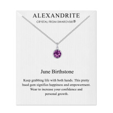 June (Alexandrite) Birthstone Necklace Created with Swarovski Crystals