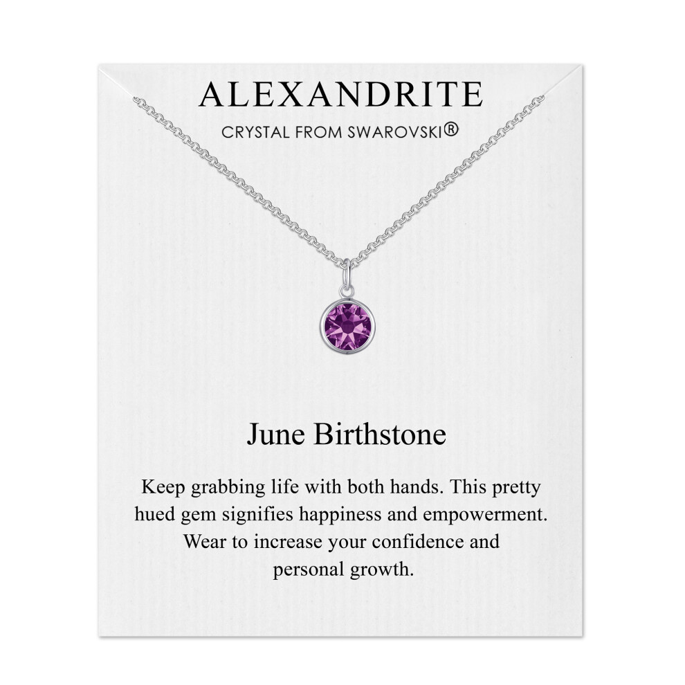 June (Alexandrite) Birthstone Necklace Created with Swarovski Crystals
