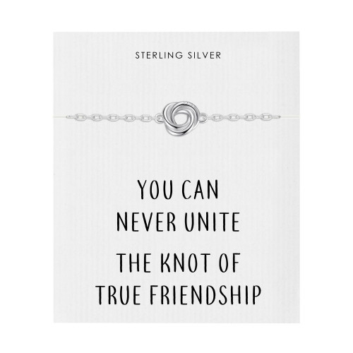 Philip Jones Jewellery Sterling Silver Friendship Quote Knot Bracelet 1