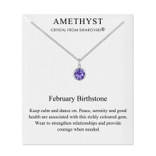 February (Amethyst) Birthstone Necklace Created with Swarovski Crystals