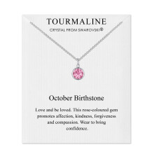 October (Tourmaline) Birthstone Necklace Created with Swarovski Crystals