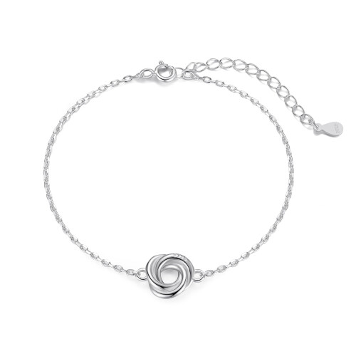 Philip Jones Jewellery Sterling Silver Friendship Quote Knot Bracelet 2