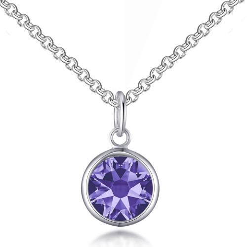 Philip Jones Jewellery February (Amethyst) Birthstone Necklace Created with Swarovski Crystals 2