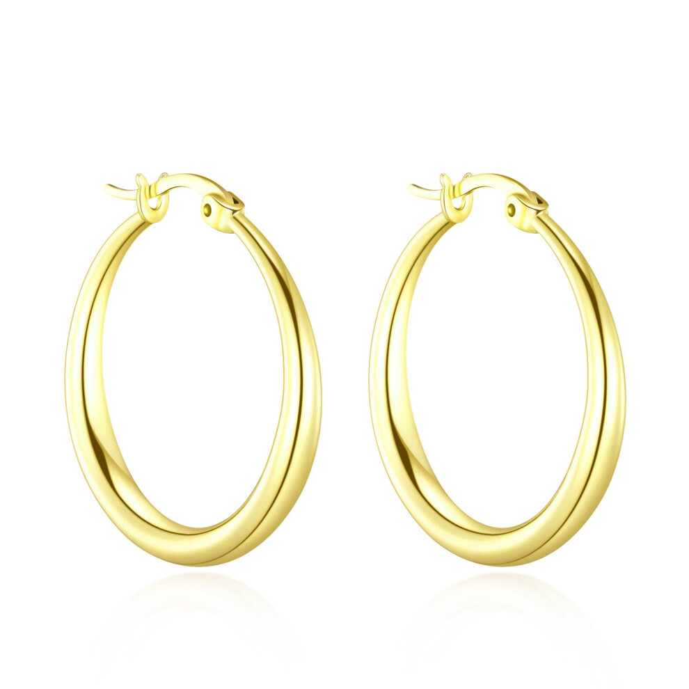 Philip Jones Jewellery Plated 25Mm Hoop Earrings Gold