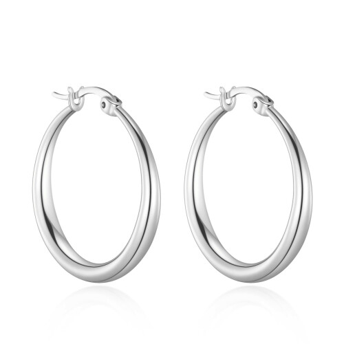 Philip Jones Jewellery Silver Plated 25mm Hoop Earrings 1