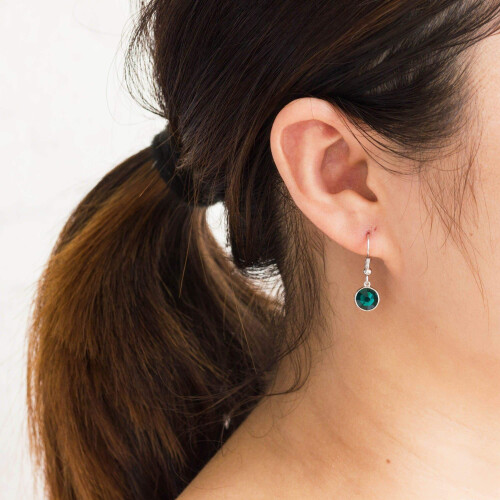 Philip Jones Jewellery Green Crystal Drop Earrings Created with Swarovski Crystals 2