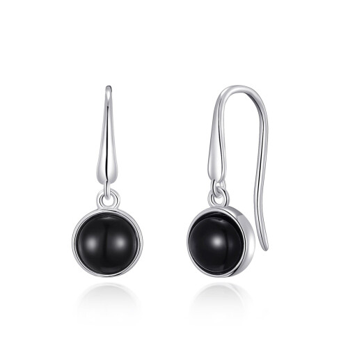 Philip Jones Jewellery Black Onyx Drop Earrings 1