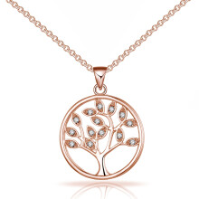 Rose Gold Plated Tree of Life Necklace Created with Swarovski Crystals