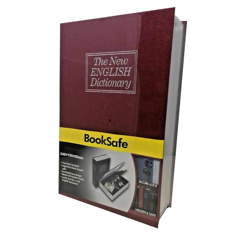 (Red) Dictionary Book Safe Security Box Lock & 2 Keys 5060472164421