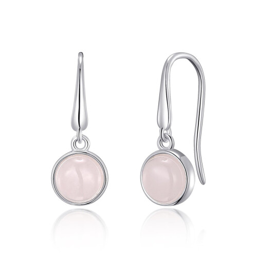 Philip Jones Jewellery Rose Quartz Drop Earrings 1