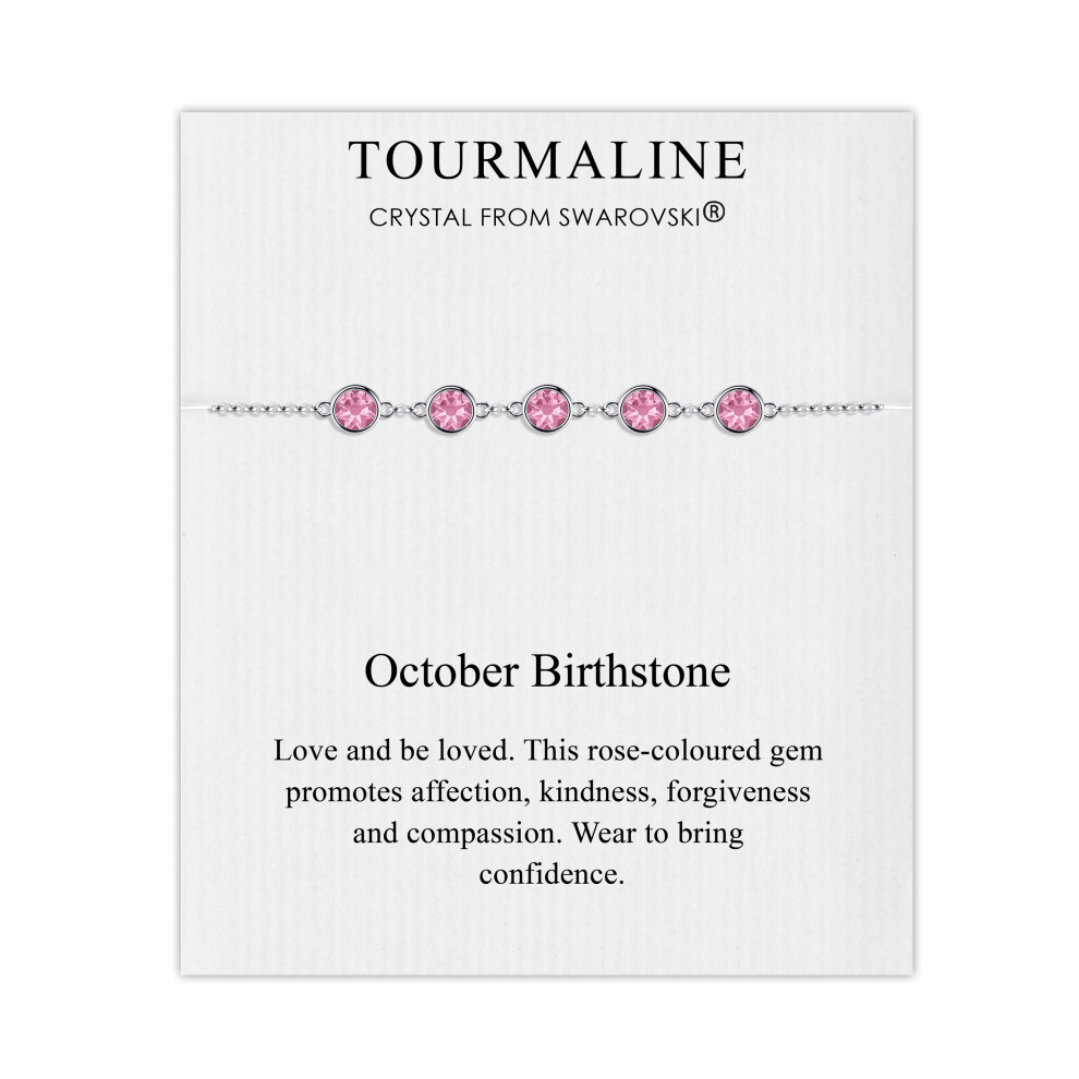 Philip Jones Jewellery October Birthstone Bracelet Created With Tourmaline Swarovski Crystals Multicoloured