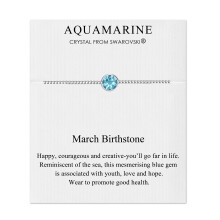 March (Aquamarine) Birthstone Bracelet Created with Swarovski Crystals