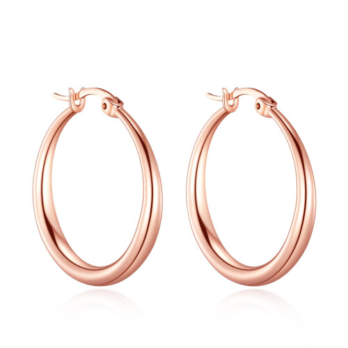 Philip Jones Jewellery Rose Gold Plated 25mm Hoop Earrings 1