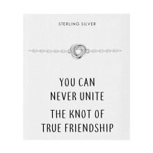 Sterling Silver Friendship Quote Knot Bracelet
