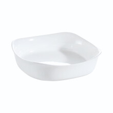 (2 Dishes, 20cm Square) Opal Glass Oven Cooking Serving Food Dishes Baking