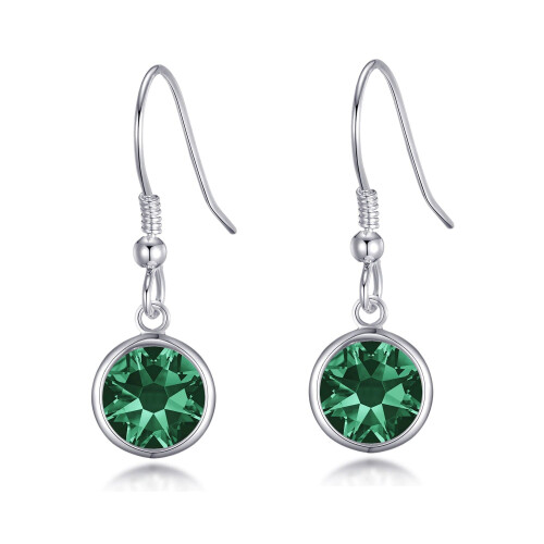 Philip Jones Jewellery Green Crystal Drop Earrings Created with Swarovski Crystals
