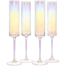 Edge Champagne Flutes - Set of 4 Iridescent | M&W