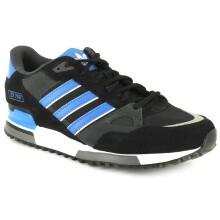(Black, 10 (Adults')) New Mens/Gents Black/Blue Adidas Leather Lightweight Running Shoes UK Size