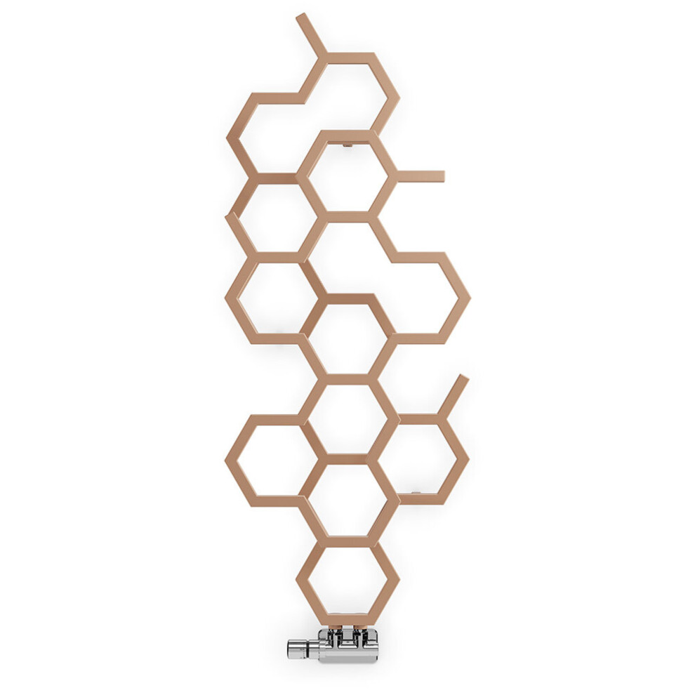Terma Hex - Copper Vertical Designer Radiators H1200mm X W486mm Single Panel 5901804671760