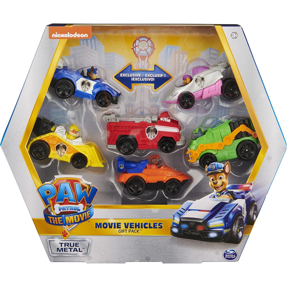 PAW Patrol The Movie - True Metal Vehicle 6 Figure Gift Set