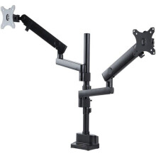 Bureau ondersteuningssystemen voor 2 schermen - StarTech - ARMDUALPIVOT - Hoogte verstelbaar - Aluminium - Mat zwart