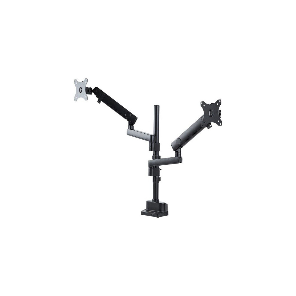 Startech Black Up To 32" Mechanical Spring Full Motion Desk Mount Clamp And Grommet Dual Monitor Arm - Image 10
