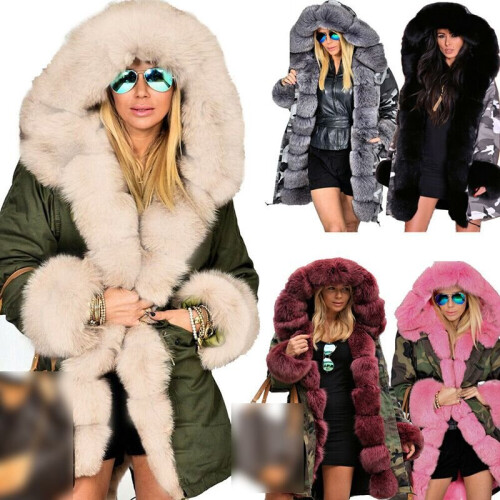 Women Ladies Winter Warm Thick Faux Fur Jacket Coat Fluffy Outwear