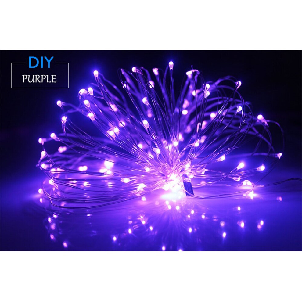 (Purple) 33Ft 100 LEDs String Fairy Light Battery Powered