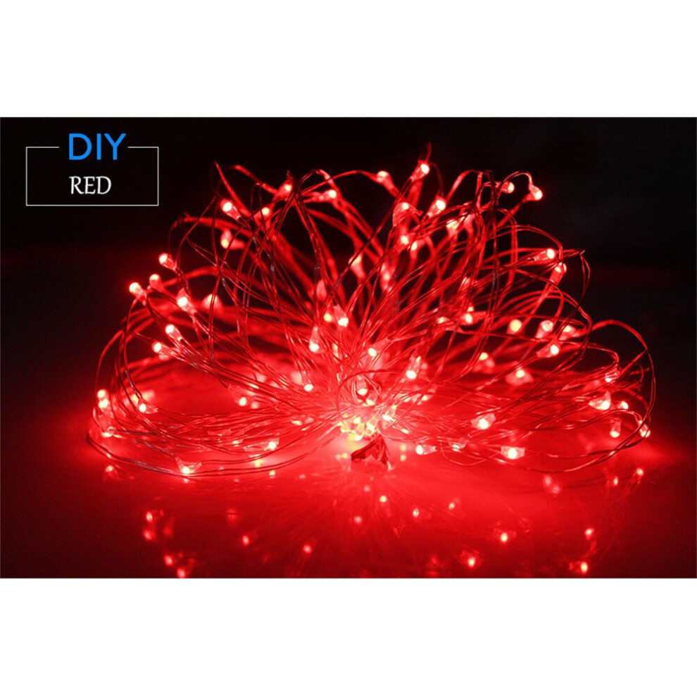 (Red) 33Ft 100 LEDs String Fairy Light Battery Powered