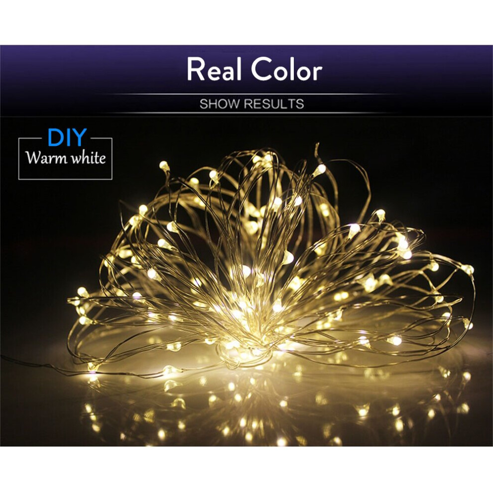 (Warm White ) 33Ft 100 LEDs String Fairy Light Battery Powered