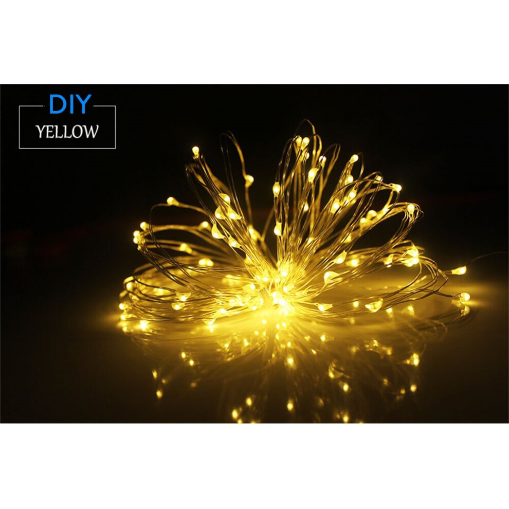 (Yellow) 33Ft 100 LEDs String Fairy Light Battery Powered