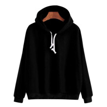 (Black, Tag 2XL=US L) Men Women Pullover Hoodie Unisex Hip-hop Solid Color Plain Sweatshirt Teenager