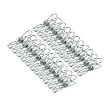 (20pcs) 20x Stainless Steel Clothes Pegs Hanging Clip Pins Laundry Windproof Clamp Tool