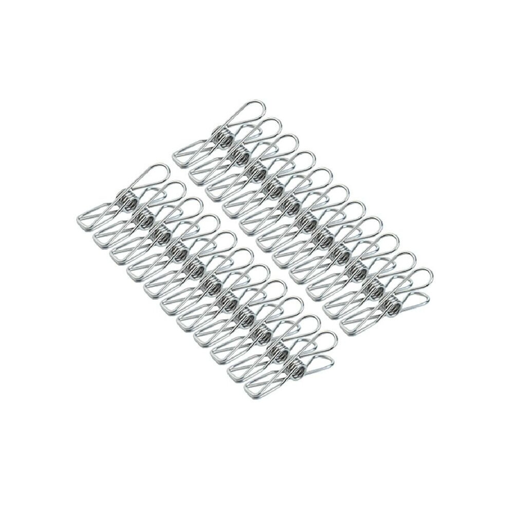 (20pcs) 20x Stainless Steel Clothes Pegs Hanging Clip Pins Laundry Windproof Clamp Tool