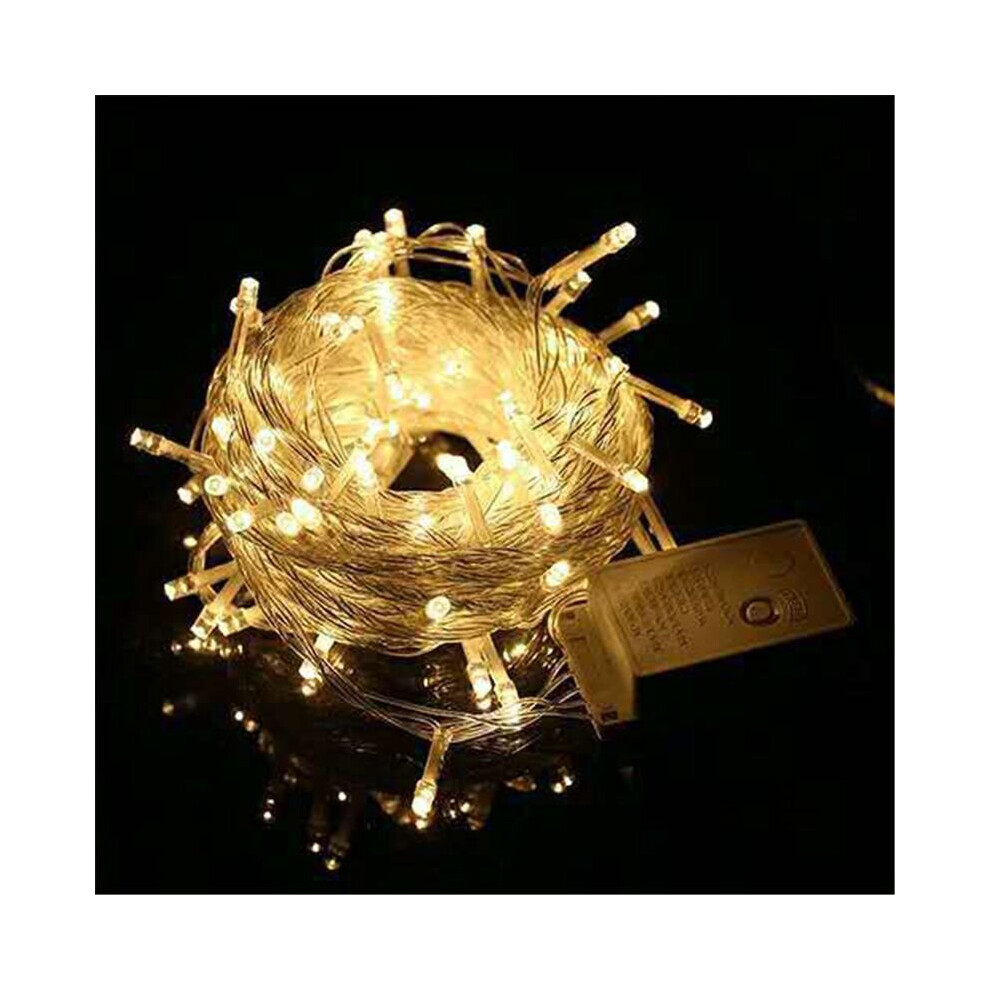 (Warm White) 10M 100LEDs String Fairy Lights Christmas Tree Light Xmas Party Wedding Lamp EU