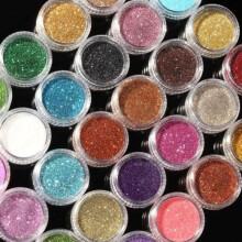 (1 Set) 30Pcs/Set Mixed Colors Eyeshadow Eye Shadow Cosmetics Salon Glitter Loose Powder