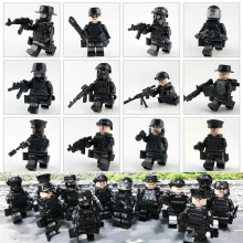 12Pcs SWAT CAR & POLICE Military figures Soldier Army Fit Lego Toys