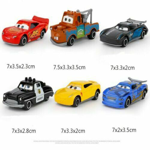 6Pcs Disney Pixar Cars Lightning Mcqeen Racer Car Kids Toy