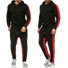 (Black, 2XL) Men's Jogging Suit Sweatshirt Tracksuit Hoodies Sweatpants Sport Set Sportswear