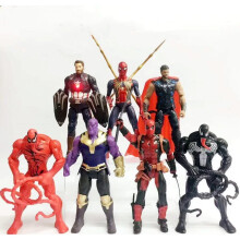 (7PCS) Avengers 3 Iron Spider-Man Venom Thanos Deadpool Thor Toy Figure Figure