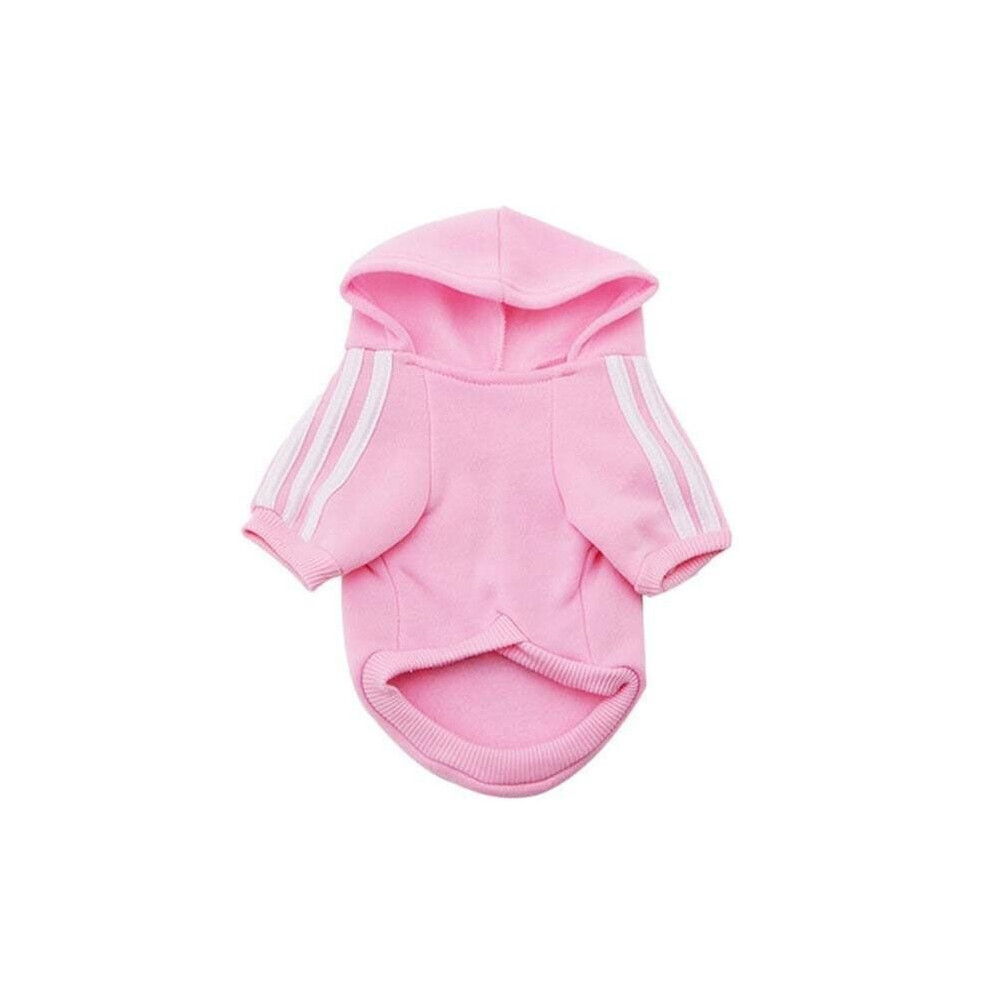 (, L) Pet Dog's Hoodie Hooded Sweatshirt Jumper Winter Warm Clothes Coat Puppy Apparel Pink