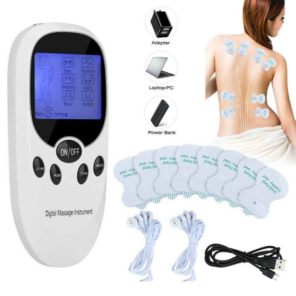 Electric Massager-8-Pad Tens Machine Pulse Muscle Stimulator Relief