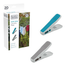 BLACK+DECKER BXLP0001GB 20pk Laundry Pegs, 2 Colours, Indoor/Outdoor Use