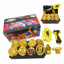 12X Beyblade Gyro With Launcher Kid Golden Portable Burst Set With Box