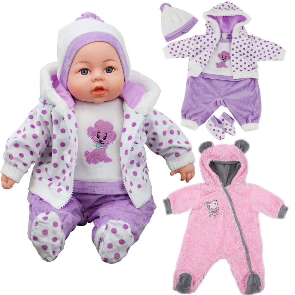 (Girl Doll Clothes Set of 2-Design 2) The Magic Toy Shop Baby Doll Clothes Set Of Two Outfits Suitable For 18" Baby Doll - Perfect Gift