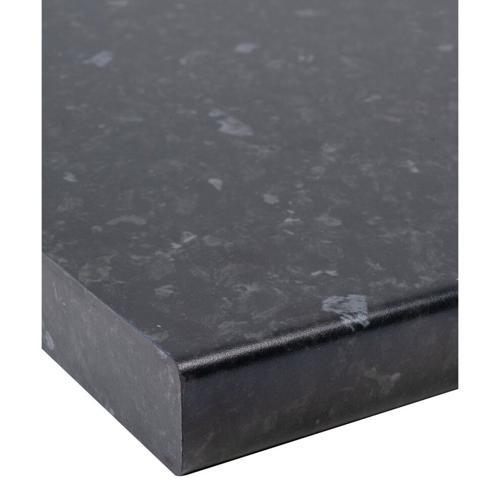 (1500 x 600mm, No Cut) Black Slate Matt Laminate Kitchen Worktop 30mm